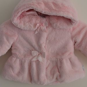 Bon Bebe Toddler Pink Faux Fur Coat (24M)